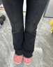 百图betu女装秋新款牛仔裤ins风高腰大长腿喇叭裤牛仔裤女2308T75 黑色 L 实拍图