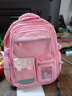 靓宝宝小学生女孩书包三到六儿童大容量一年级二减负护脊女生轻便双肩包 小号粉色+文具盒(适合1-2年级) 实拍图