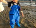 蓝鸥盾儿童赶海服男女下水裤户外玩水涉水裤背带连体防水裤YX1058 24 实拍图