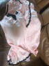 KJ家居性感睡衣女春秋冰丝吊带睡裙夏季短袖睡袍蕾丝睡衣裙两件套装 粉色 M 实拍图