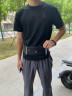 欧督运动跑步腰包男女士手机腰包男马拉松健身隐形水壶腰带速干手机包 全黑色（黑色拉链） 实拍图