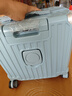 左汀小型多功能登机箱行李箱防撞抗压拉杆箱旅行箱男女学生密码箱 浅灰蓝【杯架+充电口+手机支架】 18英寸 ，可登机3天以内出行 实拍图