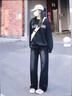 MAYBEYOND牛仔裤男夏季宽松直筒裤子男美式休闲阔腿长裤 MA74黑灰 S 实拍图