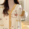晴碧琳月子服带胸垫 孕妇医院待产裙夏季薄款产后哺乳睡衣孕妇睡裤套装 带胸垫黄心小熊裙+可调节托腹裤 XL丨参考体重120-135斤 实拍图