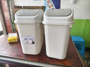 汉世刘家大号卫生间垃圾桶家用厕所专用翻盖长方形带盖摇盖式夹缝垃圾桶 白 灰色 12L （17.5*34.5cm）经典款 实拍图
