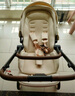 怡戈（Ekobebe）婴儿推车高景观避震轻便坐躺双向折叠新生儿宝宝米色推车+提篮 实拍图