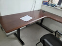 木藝生转角双电机电动升降电脑桌家用办公双人L型桌子工作台拐角书桌 双电2节插排右拐角3cm实木胡桃色 1.8*1.1M(升级加强版收纳横梁) 实拍图
