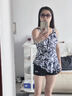 李宁（LI-NING）游泳衣女士运动连体平角保守遮肚显瘦泡温泉性感泳装310黑色L 实拍图
