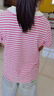笛莎（DEESHA）女童2023夏草莓绣花短袖T恤732320405粉条纹150 实拍图