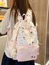 Zinke书包初中生女高颜值ins风2026新款高中大学生背包大容量双肩包女 粉色大号（带飞行员狗狗） 实拍图
