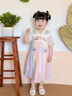 G.DUCKKIDS童装汉服女童连衣裙夏季公主裙儿童裙子中国风古装襦裙六一表演服 花朵流苏粉色 100 尺码2~3岁【 90-100cm】cm 实拍图
