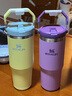 STANLEY拎拎杯吸管杯水杯保温杯大容量办公车载不锈钢杯子887ML-丁香紫 实拍图