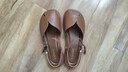 天美意鞋子女鞋软底平底百搭纯色复古百搭休闲凉鞋KX008BL4 棕色 37 实拍图