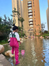 神鲨玫红色儿童下水裤连体裤赶海衣服防水裤涉水服雨裤玩水玩沙赶海服 实拍图