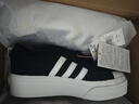 adidas NIZZA PLATFORM厚底增高运动帆布鞋男女阿迪达斯三叶草   一号黑/白   36.5 实拍图