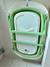 孕味妈咪婴儿洗澡盆洗澡神器 新生儿大号可折叠宝宝浴盆 可坐可躺兔子款 【加大加厚】单盆+礼包丨清新绿 实拍图