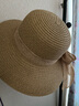 迷人微笑遮阳帽女士户外防晒帽子新品度假草帽编织大檐沙滩夏天太阳帽女 卡其 实拍图