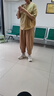 啄木鸟休闲套装中年妈妈女士2025夏季新款宽松大尺码减龄时尚港味两件 卡其色套装 M(建议100斤以内) 实拍图
