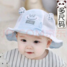 图涂丫婴儿帽子春夏季0-3-6-12个月男女宝宝盆帽遮阳帽秋天防晒帽1岁2岁 点点耳朵-水天兰 46码 帽围 42-46cm 建议4-9个月 实拍图