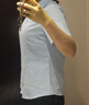 佐马仕短袖衬衫女工装衬衣女士商务休闲修身职业装女装夏季工作服正装 V·领纯蓝色DV2658 2XL/39码（120斤-130斤） 实拍图