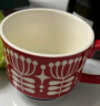 onlycook复古陶瓷杯子 办公室咖啡杯拉花杯 水杯牛奶杯早餐杯 红白花单只 实拍图