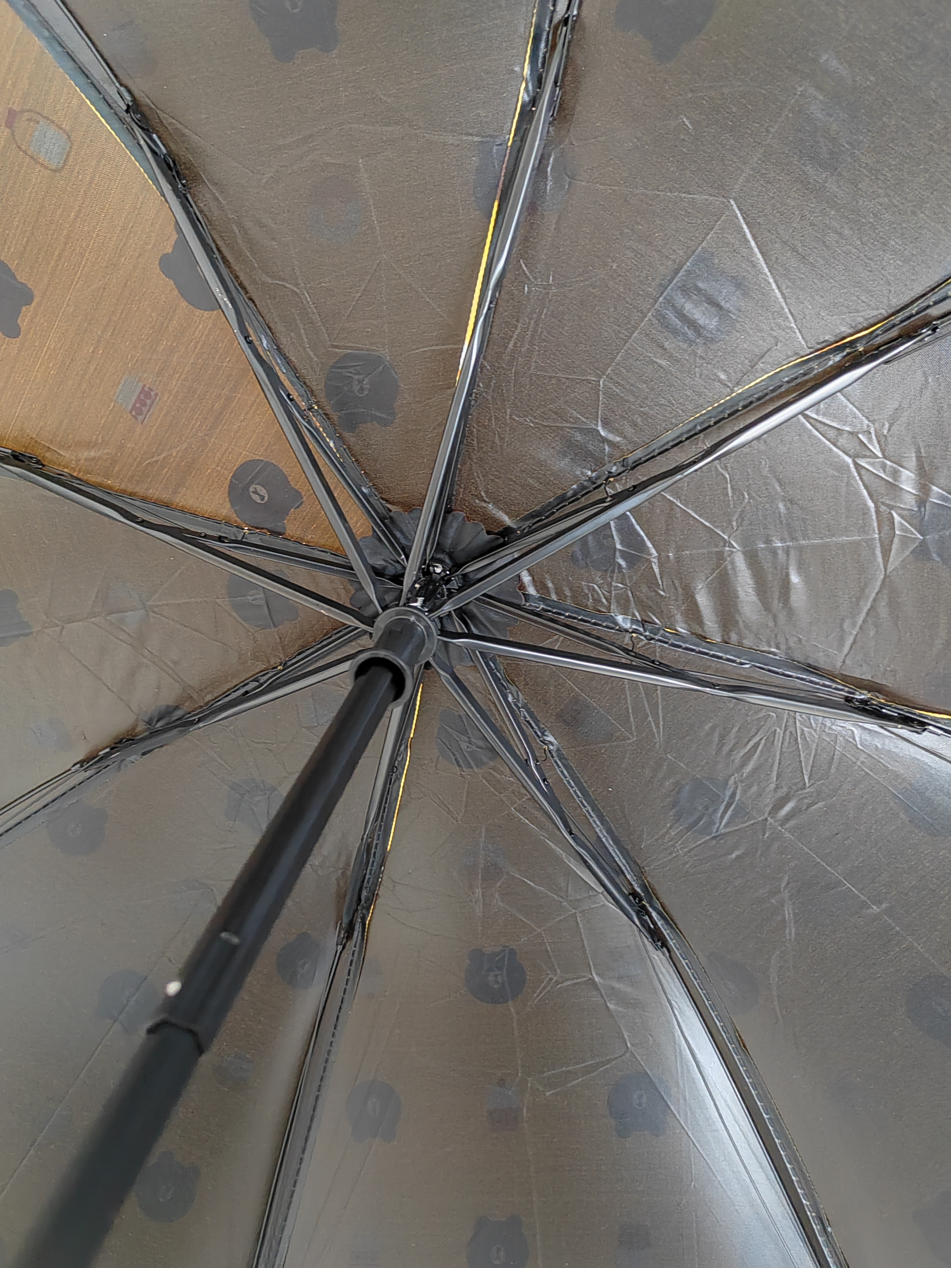 学生可爱雨伞折叠手动伞晴雨两用防晒防紫外线太阳伞折叠遮阳伞 姜黄色-防雨防晒/卡通小熊反向 手动 实拍图