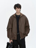 OEMG  美式咖色夹棉加厚皮衣外套男士秋冬季飞行夹克潮牌宽松棒球服 J2502咖色 【夹克款】 XL [建议110-130斤] 实拍图