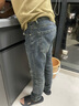 Prato Lee牛仔裤男修身直筒商务裤子男士直筒裤弹力潮流休闲男裤夏季薄款 蓝灰色 28 实拍图