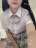 凡小如jk制服套装女夏季百褶裙日系甜美学院风a字高腰半身裙小个子全套 柠檬海盐格裙+刺绣白短衬衫+领结 M 【建议95-105斤】 实拍图