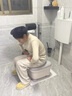 JCZS德国品牌蹲厕坐便凳蹲便改坐便器椅子神器老人孕妇辅助马桶 加厚加稳(PP硬垫款)-浅灰色 实拍图