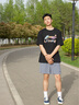 李宁（LI-NING）短袖t恤男夏季薄款凉感冰丝体恤宽松休闲透气棉质圆领运动上衣 黑色-新款彩标 L /175 (120-145斤) 实拍图