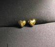 周六福足金999爱心黄金耳钉女耳饰生日礼物计价AA096006 约0.82g 一对 实拍图