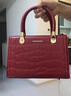 栢启歆手提包女包斜挎包托特包红色婚包时尚百搭新娘包单肩斜挎包 红色格纹手提包 实拍图