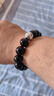 金石灵天然黑曜石手串银曜石足银六字真言水晶手链本命年送男女生日礼物 实拍图