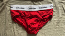 Calvin Klein内衣男士本命年三条装ck提花腰边舒适纯色棉质三角内裤男U2661 I03-月光白/夕阳红/海涛蓝 3条 M 实拍图
