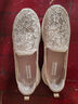 斯凯奇（Skechers）渔夫鞋夏季一脚蹬女鞋蕾丝透气懒人散步鞋休闲妈妈鞋平底单鞋 896020-TPE/灰褐色 37.5 实拍图