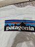 巴塔哥尼亚（Patagonia）男女情侣通勤短袖夏季P-6 Logo混纺棉休闲潮流户外透气T恤 38504 WHI（实物白里透蓝） M 实拍图