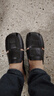 2025包头拖鞋女外穿一脚蹬时尚新款家居防滑夏季软底懒人平底凉鞋 黑色 38 -39偏小 实拍图