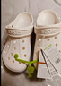 卡骆驰crocs洞洞鞋贝雅卡骆班轻便耐磨一脚蹬休闲鞋|205089 白/深蓝-126 36 /37(220mm) 实拍图