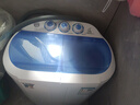 小鸭迷你洗衣机 半自动双缸桶洗衣机 母婴儿童宝宝洗衣机小型 2.5KG 兰色加厚款【蓝光+240W功率+不锈钢脱水桶】 实拍图