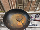 阎铁匠章丘炒锅铁锅家用炒菜锅锻打老式物理不粘锅无涂层木把锤印已开锅 锤印木把款32CM 32cm 实拍图