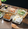 格娜斯分格蘸料碟小吃拼盘家用菜碟火锅酱料碟调味碟油碟醋碟带托盘 金边玻璃碗6个+六格竹盘 实拍图