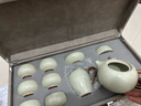 兮元记汝窑茶壶茶杯功夫茶具套装整套高档陶瓷泡茶具节日礼品送长辈礼物 米黄汝窑大西施壶9头礼盒套装【皮盒】 实用生日新婚乔迁之喜搬家礼物 实拍图