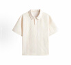 GXG男装 肌理感提花男士休闲时尚翻领POLO衫短袖体恤夏季新品 杏色 2XL 实拍图