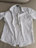杉杉【天然亚麻】短袖衬衫男夏季透气易打理棉麻衬衣 灰白色 39 实拍图
