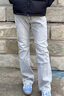 春夏季美式复古vibe裤子高街水泥灰色牛仔裤男宽松微喇叭直筒长裤 3566灰色 M 实拍图