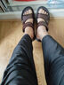 木林森头层牛皮凉鞋男士真皮2025夏新款开车户外凉拖两穿大码防滑沙滩鞋 深棕色 运动鞋码，脚胖选大一码 39 实拍图