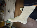 袜子女四季百搭中筒袜棉质无骨吸汗网眼透气月子袜秋季花边堆堆袜 【浅灰3+奶黄2+白色2】 7双 均码 实拍图