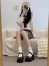 依思 Q（exull）厚底玛丽珍鞋女2025夏季新款软底增高休闲小皮鞋女透气单鞋女新品 黑色-潮酷百搭 36 实拍图