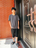 雾卡 【三件装】短袖t恤男纯色棉宽松夏季士半袖潮流衣服情侣装 卡其+深灰+黑色 XL 建议135-150斤 实拍图
